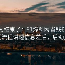 你以为结束了：91爆料网省钱挑战这波把流程讲透信息差后，后劲太大